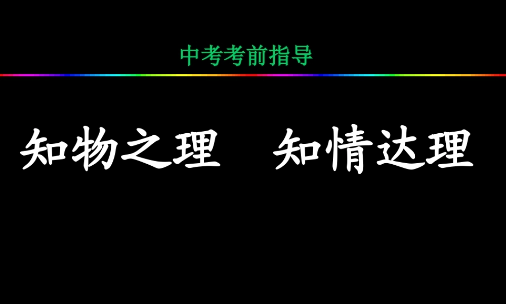 中考物理专题复习 (考前综合指导)课件
