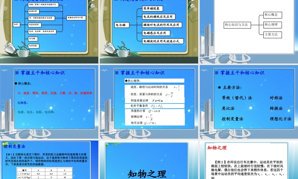 中考物理专题复习 (考前综合指导)课件
