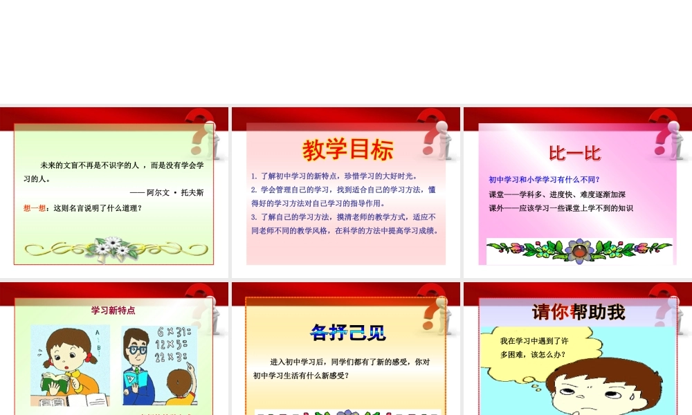 -版七年级政治上册 第2课第1框 学习新天地同步授课课件 人教实验版 课件