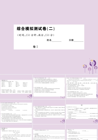 (贵州专版)中考语文复习 第二轮 综合模拟测试卷(二)课件