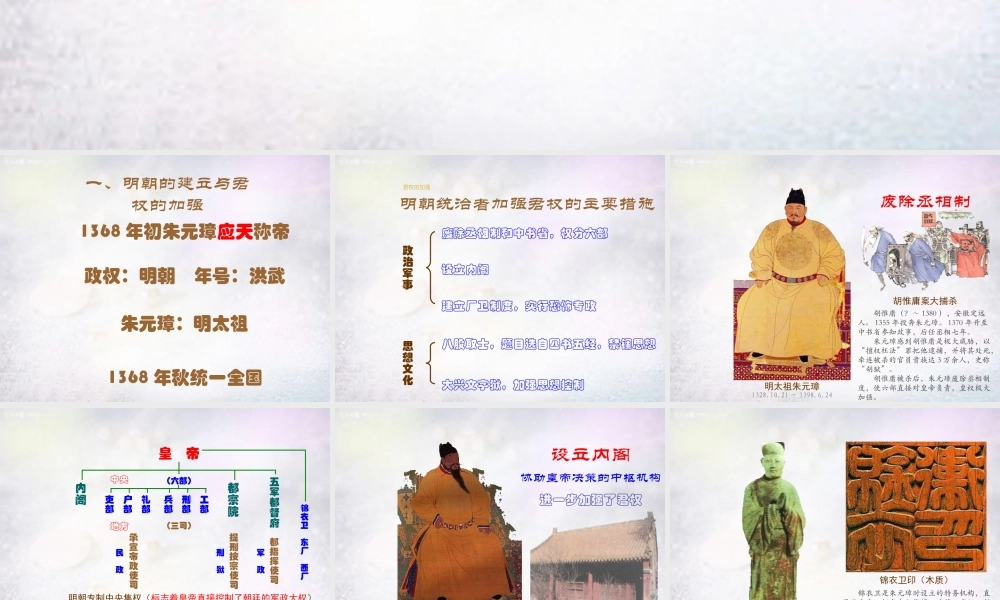 七年级历史下册 第10课 明清专制集权的加强课件 川教版 课件