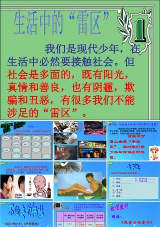 七年级政治下册 第三课(生活中的 雷区 )课件 人民版 课件