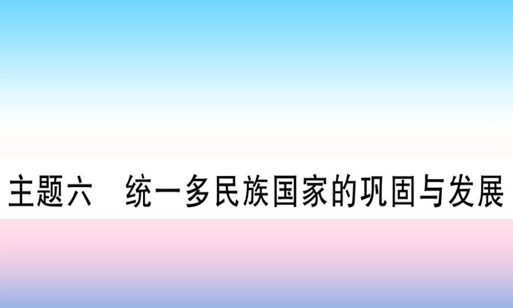 (甘肃专用)中考历史总复习 第一篇 考点系统复习 板块一 中国古代史 主题六 统一多民族国家的巩固与发展(精练)课件
