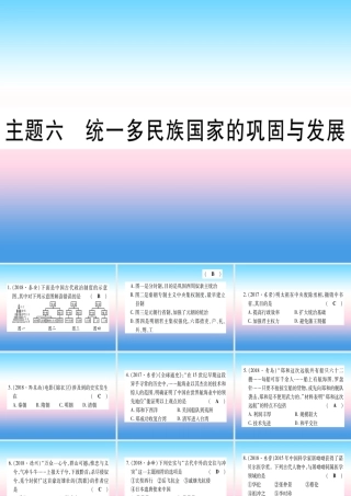 (甘肃专用)中考历史总复习 第一篇 考点系统复习 板块一 中国古代史 主题六 统一多民族国家的巩固与发展(精练)课件