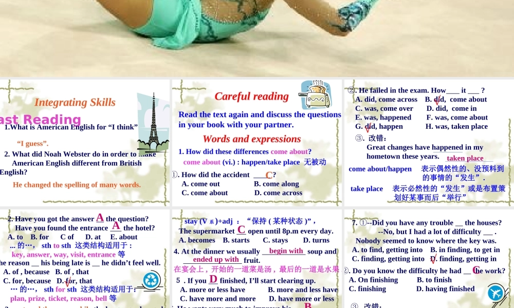 Unit2 integrating skills 人教版 课件