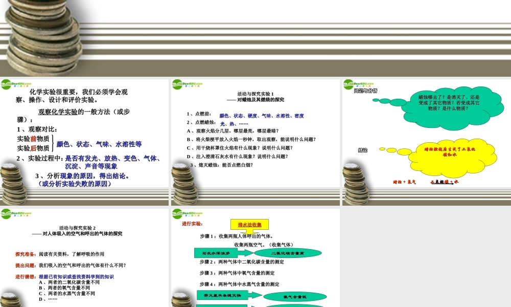 九年级化学 课题2 化学是一门以实验为基础的科学课件 人教新课标版 课件