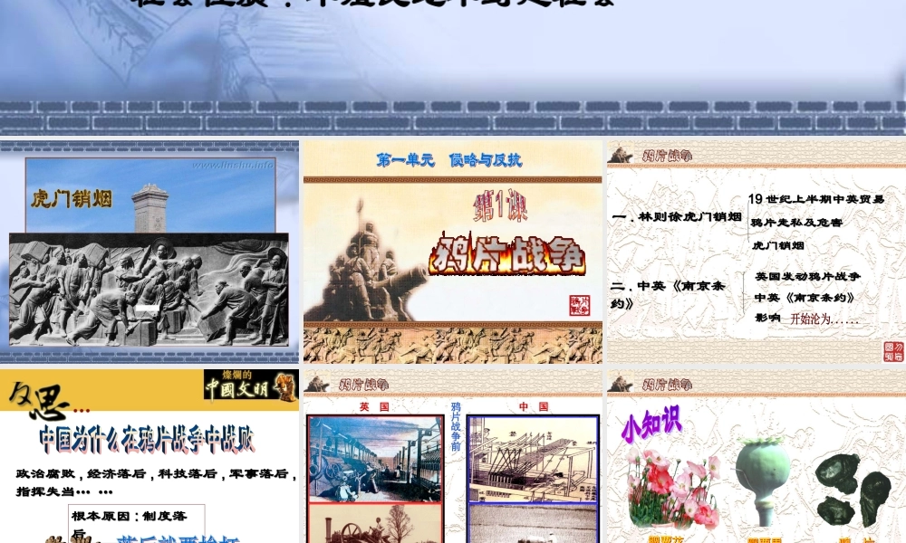 七年级历史鸦片战争课件 鲁教版 课件
