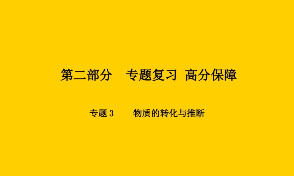 (潍坊专版)中考化学总复习 第二部分 专题复习 高分保障 专题3 物质的转化与推断课件 新人教版 课件
