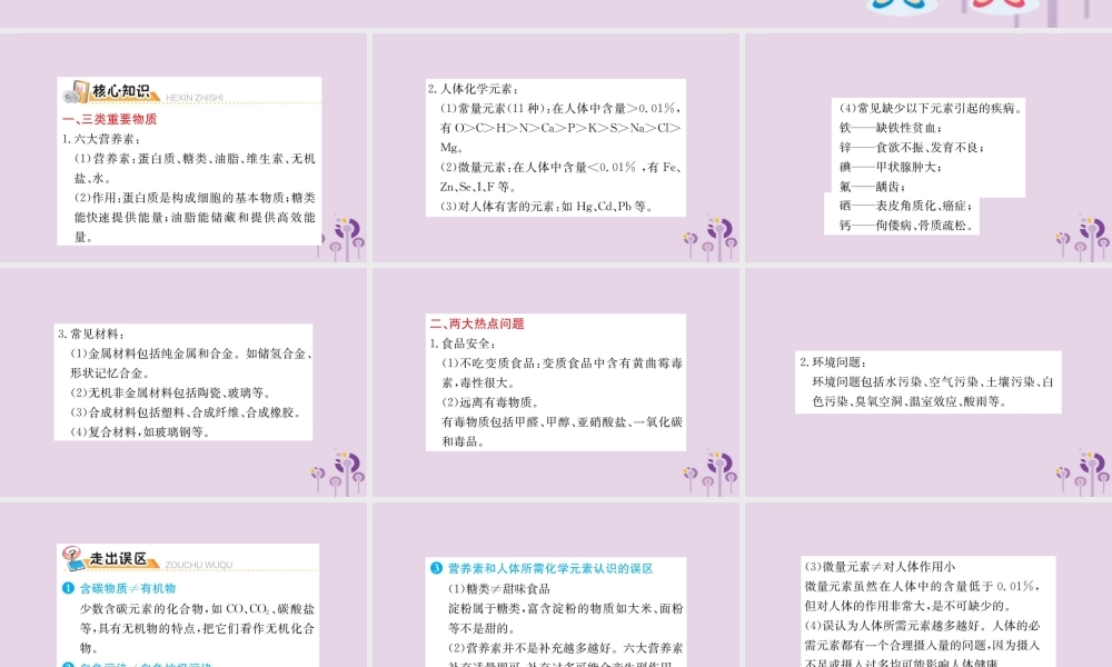 九年级化学下册 期末抢分必胜课 第十二单元 化学与生活课件 (新版)新人教版 课件