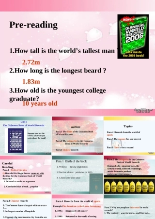 Unit1 The Guinness Book of World Records课件示例 人教版 课件