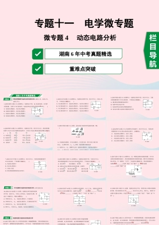 中考物理一轮复习 专题十一 电学微专题 微专题4 动态电路分析课件