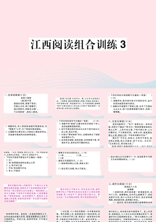 (江西专版)文下册 阅读组合训练3课件 新人教版 课件