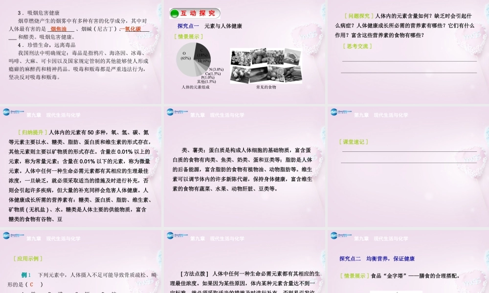 九年级化学下册 94 化学物质与健康精品课件 (新版)粤教版 课件