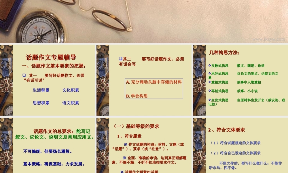 中考语文专题复习 满分作文是怎样炼成的课件