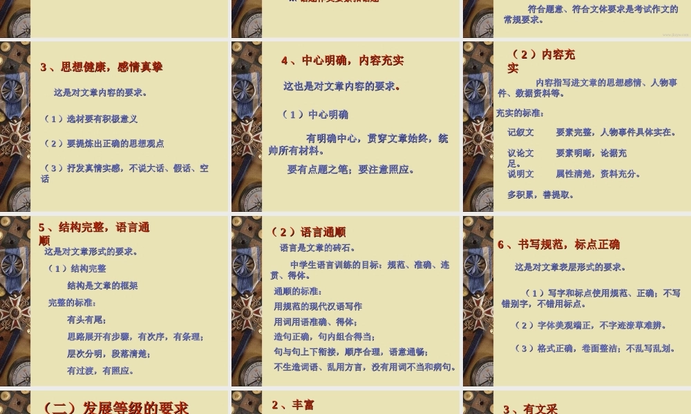 中考语文专题复习 满分作文是怎样炼成的课件