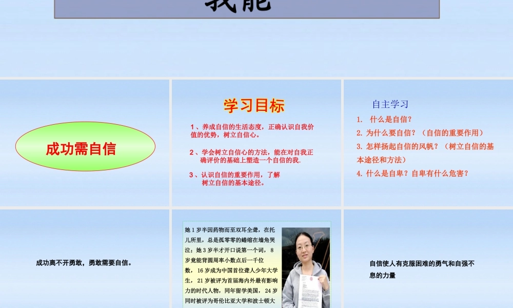 七年级政治上册 7.2(成功需自信)课件 鲁教版 课件