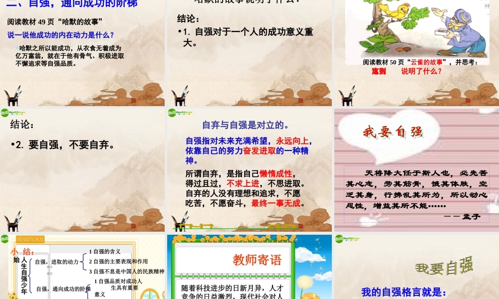 七年级政治下册 第四课人生当自强课件 人教新课标版 课件
