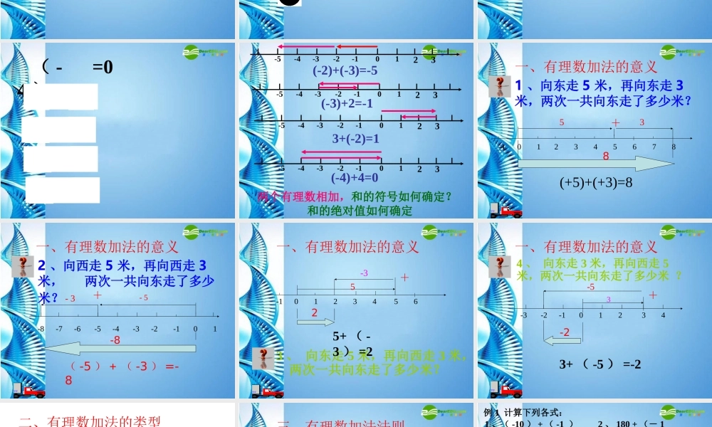 七年级数学上册 2.4(有理数的加法)课件 北师大版 课件
