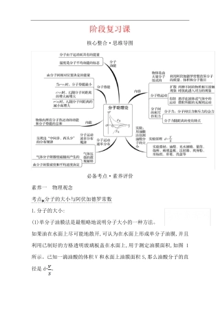 2020-2021学年新教材物理人教版选择性必修三 阶段复习课1 分子动理论