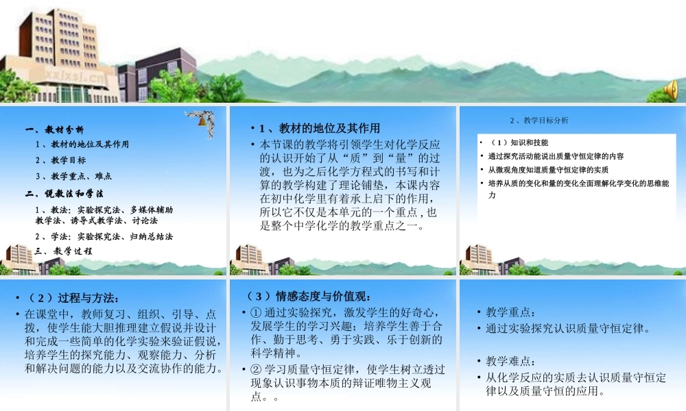 九年级化学 质量守恒定律课件 人教新课标版 课件