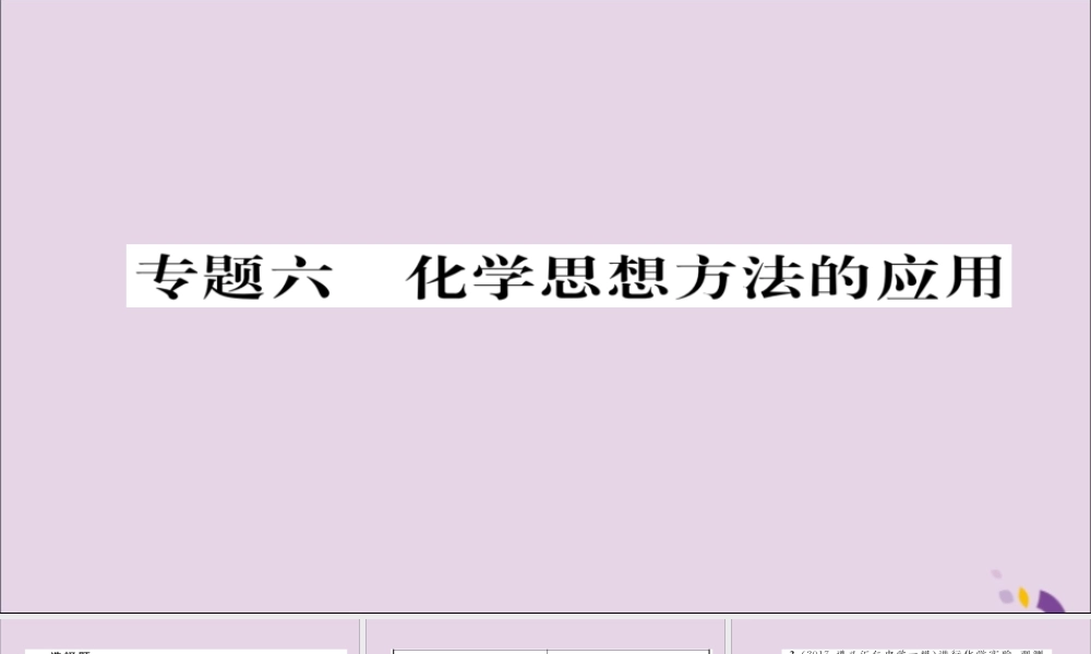 (遵义专版)中考化学总复习 第2编 重点题型突破篇 专题6 化学思想方法的应用(精练)课件