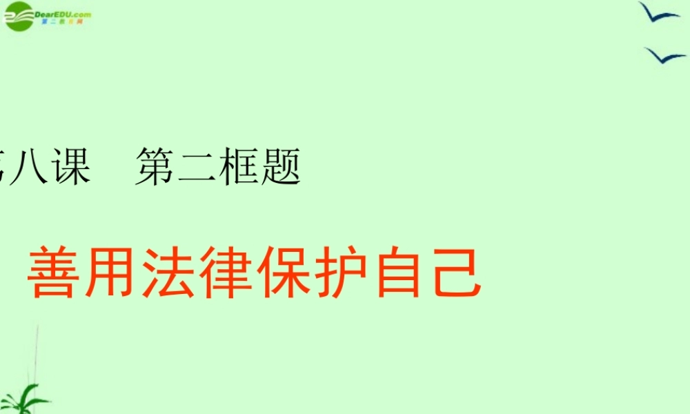 七年级政治下册 第八课第二框(善用法律保护自己)课件 人教新课标版 课件