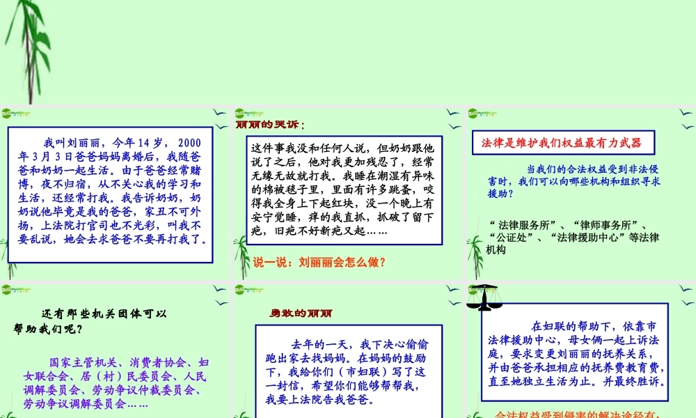 七年级政治下册 第八课第二框(善用法律保护自己)课件 人教新课标版 课件