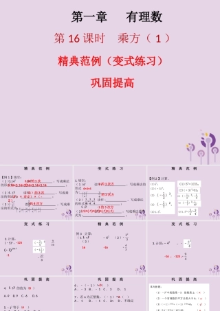 七年级数学上册 第一章 有理数 第16课时 乘方(1)(课堂本)课件 (新版)新人教版 课件