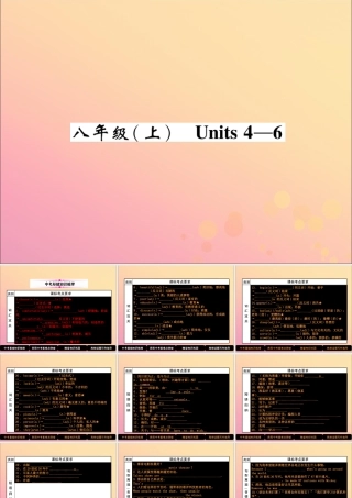 (贵阳专版)中考英语总复习 第1部分 教材知识梳理篇 八上 Units 4 6(精讲)课件