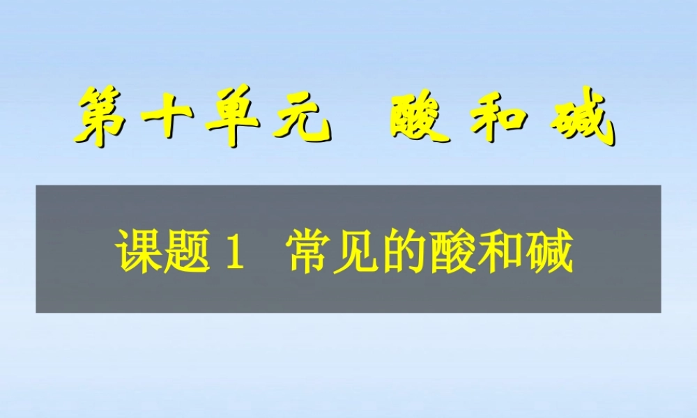 九年级化学下册 课题1常见的酸和碱1课件 人教新课标版 课件