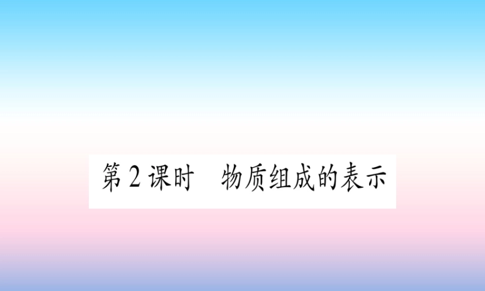 (甘肃专用)中考化学 第4单元 自然界的水 第2课时 物质组成的表示(提分精练)课件