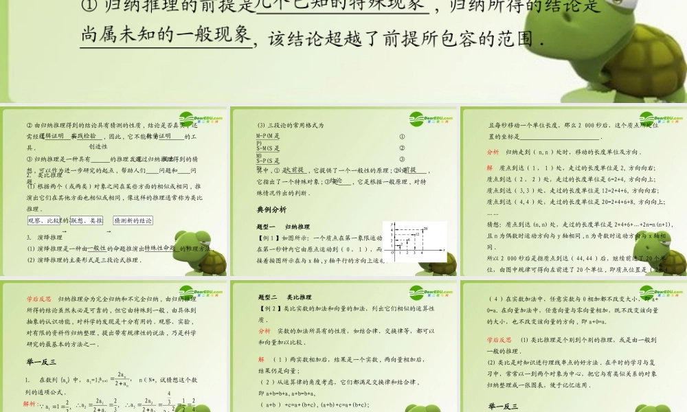 (学案与测评)高考数学总复习 第十五单元第一节 合情推理与演绎推理精品课件 苏教版 课件-2