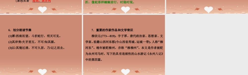 中考语文 第一篇 课内重点文言文梳理十三 小石潭记讲解课件