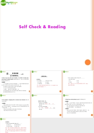 (随堂优化训练)八年级英语下册 Unit7 Self Check & Reading 配套课件 人教新目标版 课件