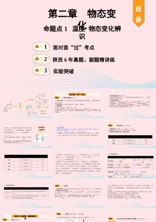 中考物理一轮复习 基础考点一遍过 第二章 物态变化 命题点1 温度 物态变化辨识课件