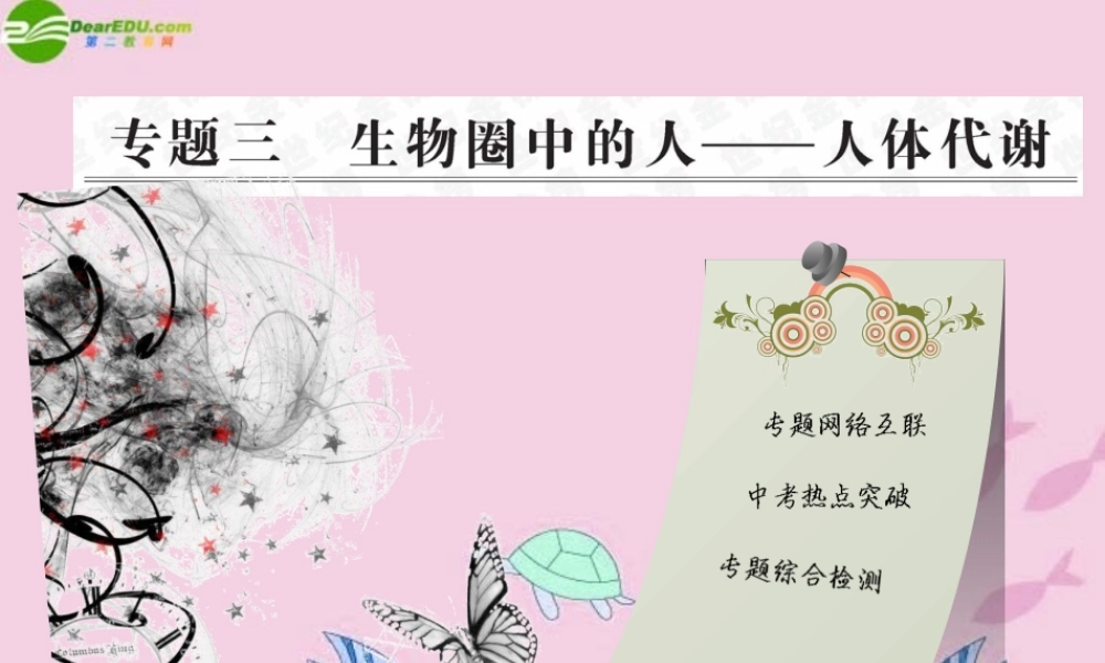 中考生物学业水平考试专题复习 专题三生物圈中的人——人体代谢课件