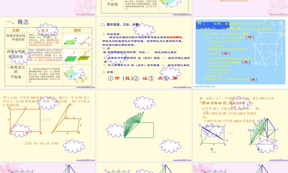 9.7空间的角3 高二数学直线 平面 简单几何体ppt课件集二 人教版 高二数学直线 平面 简单几何体ppt课件集二 人教版