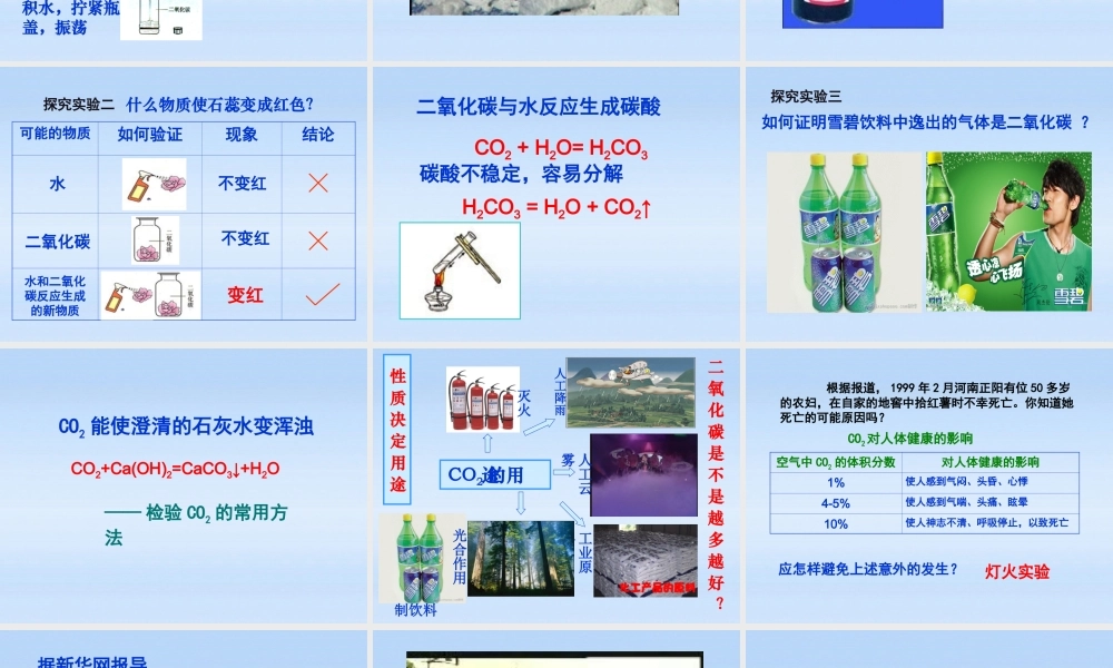 九年级化学上册 二氧化碳和一氧化碳1课件 人教新课标版 课件