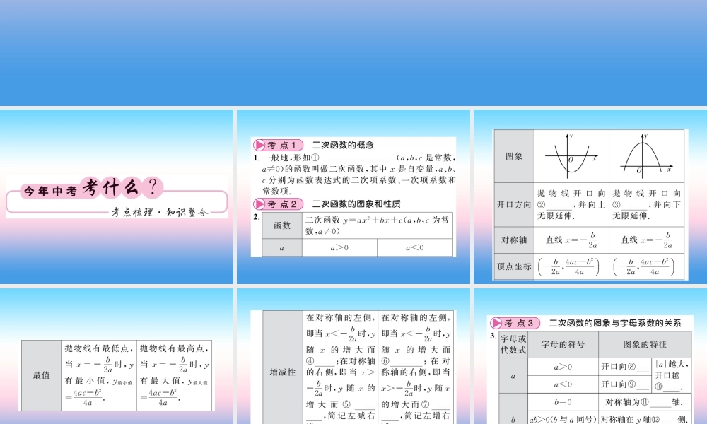 (课标版通用)中考数学一轮复习 第3章 函数及其图像 第12节习题课件