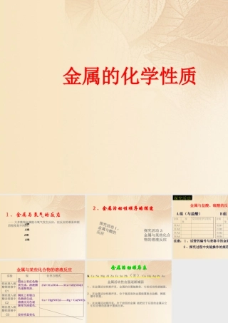 九年级化学下册 62 金属的化学性质素材 (新版)粤教版 素材