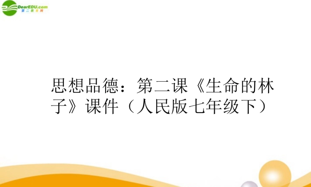 七年级政治下册 第二课(生命的林子)课件 人民版 课件