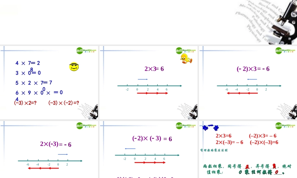 七年级数学上册 1.6 有理数的乘法课件 湘教版 课件
