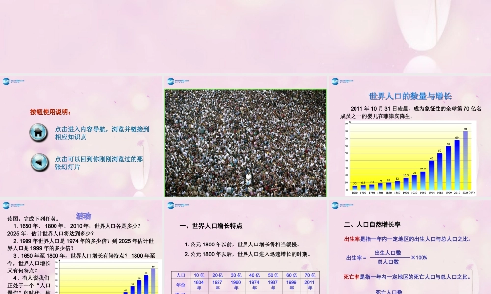 七年级地理上册 第三章 第一节 世界的人口课件 湘教版 课件