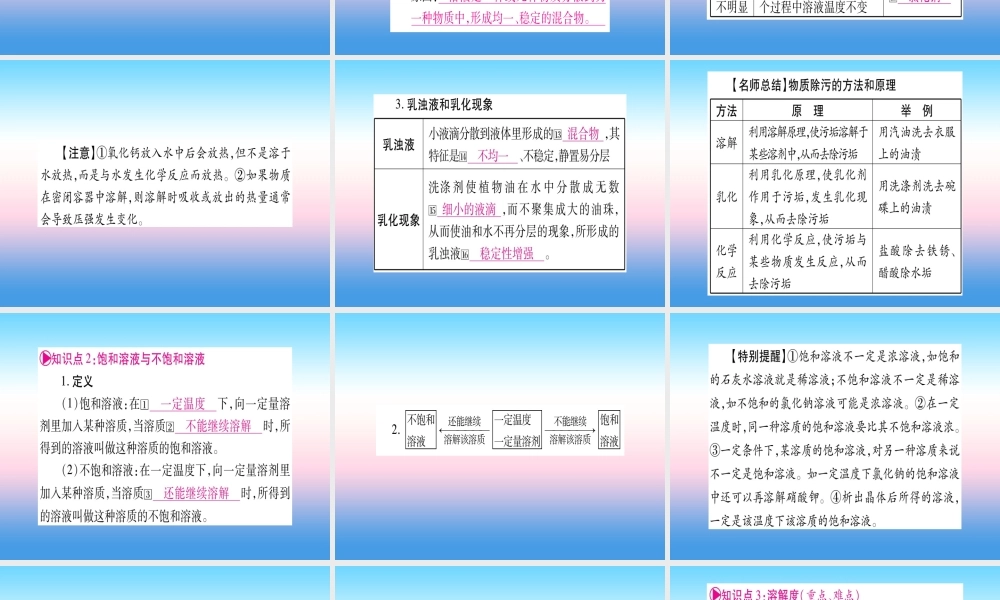 (湖北专版)中考化学总复习 第1部分 教材系统复习 九下 第9单元 溶液习题课件2 课件