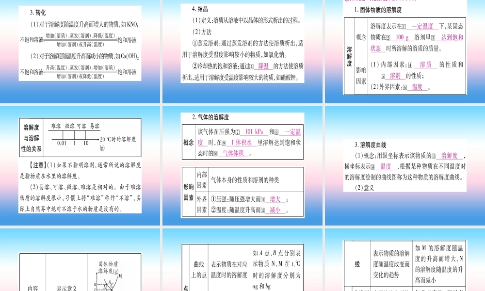 (湖北专版)中考化学总复习 第1部分 教材系统复习 九下 第9单元 溶液习题课件2 课件