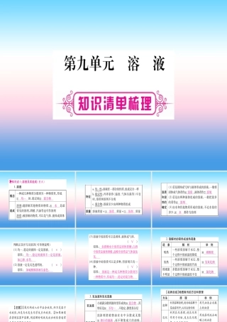(湖北专版)中考化学总复习 第1部分 教材系统复习 九下 第9单元 溶液习题课件2 课件
