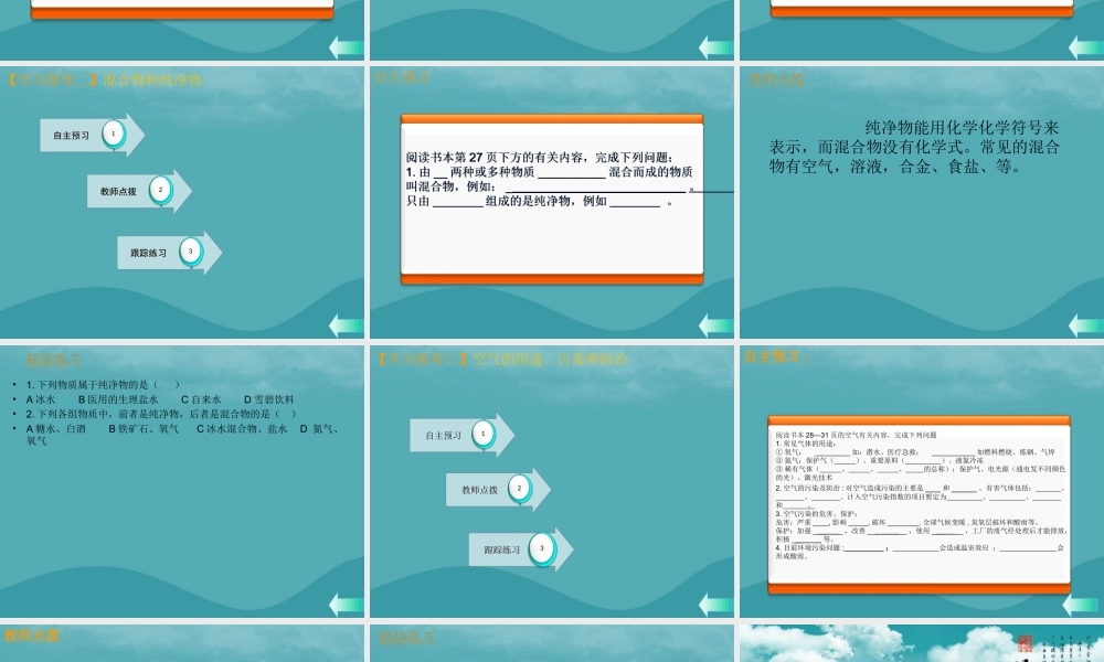 九年级化学上册 第二单元 我们周围的空气 课题1 空气课堂导学课件 (新版)新人教版 课件