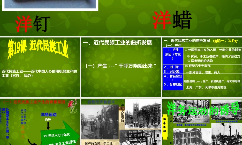 1015年八年级历史上册 第19课 近代民族工业课件 川教版 课件