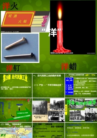 1015年八年级历史上册 第19课 近代民族工业课件 川教版 课件