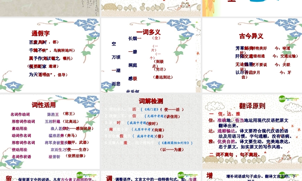 中考语文复习课件 文言文复习策略 课件